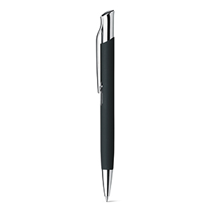Penna a sfera in alluminio con finitura in gomma OLAF SOFT STR81192 - Nero