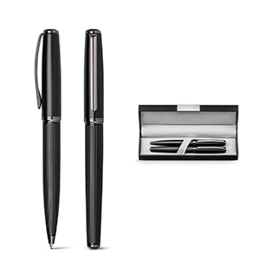 Set di penna a sfera e roller in metallo IMPERIO STR81194 - Nero
