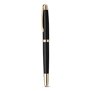 Penna roller in metallo con dettagli in oro EZEKIEL ROLLER STR81196 - Nero
