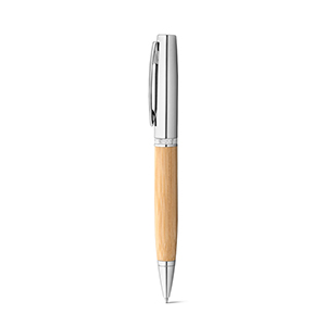Penna a sfera in metallo e bamboo con custodia FUJI STR91775 - Naturale