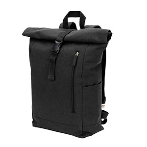 SAINT - zaino roll top in cotone riciclato e poliestere riciclato STR92533 - Nero
