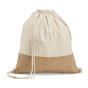 Zaino a sacca in cotone 160gsm SABLON STR92919 - Naturale