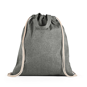 Zaino a sacca in cotone riciclato 140gsm RISSANI STR92936 - Nero