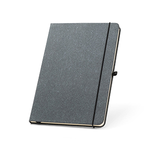 Blocco note A5 con copertina in pelle riciclata e pagine a righe MATISSE STR93087 - Nero