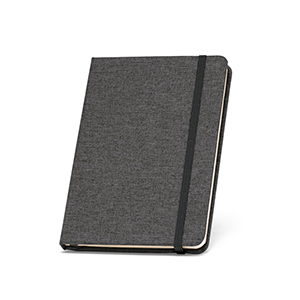 Blocco note A5 con copertina in rpet e pagine a righe BOYD STR93276 - Nero