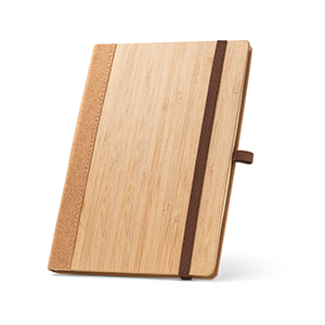 Block notes A5 in bamboo e sughero con pagine in carta riciclata ORWELL STR93281 - Naturale