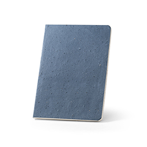 Taccuino A5 con copertina fabbricata con scarti della buccia di caffè COFFEEPAD SEMI-RIGID STR93289 - Blu