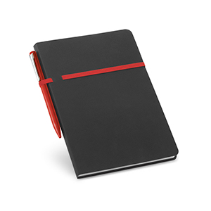 Block note A5 con penna e custodia DUMAS STR93716 - Rosso