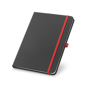 Taccuino A5 con elastico, porta penne e pagine a righe CORBIN STR93717 - Rosso