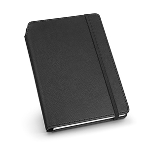 Block notes A5 in similpenne con portapenna e pagine a righe MORIAH STR93799 - Nero