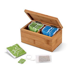 Scatola da the in bamboo BURDOCK STR93995 - Naturale