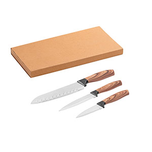 BAHARAT - set di 3 coltelli da cucina STR94395 - Naturale