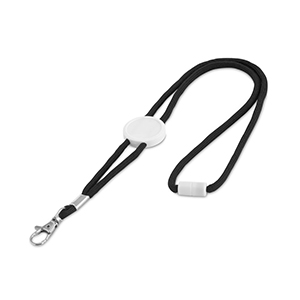 Lanyard regolabile in poliestere WEAVE STR94408 - Nero