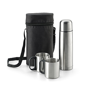Set con thermos e tazze in acciaio inossidabile DURANT STR94609 - Cromato