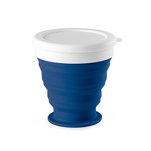 Bicchiere da viaggio pieghevole in silicone da 250 ml ASTRADA STR94762 - Blu