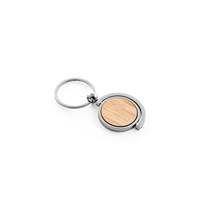 Portachiavi rotondo in bamboo HOMER ROUND STR95071 - Naturale
