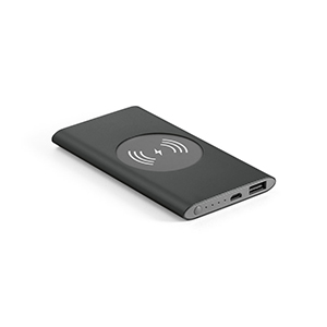 Batteria portatile e caricatore wireless in alluminio 4.000 mah CASSINI STR97078 - Nero