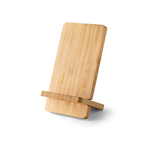 Caricatore wireless e supporto in bamboo per smartphone LANGE STR97132 - Naturale