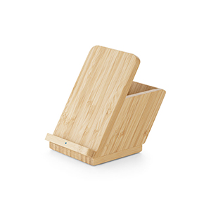 Caricatore wireless in bamboo LEAVITT STR97940 - Naturale