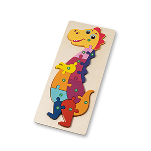 Puzzle in legno compensato a forma di dinosauro DIPLODOCO STR98003 - Naturale chiaro