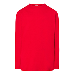 T-shirt personalizzata uomo con maniche lunghe in cotone 155gr JHK REGULAR LONG SLEEVES TSRA150LS - Rosso