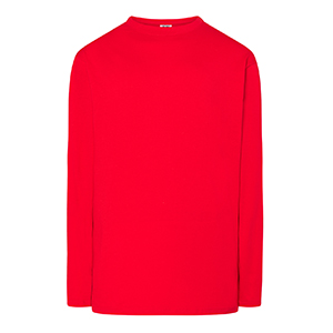 T-shirt personalizzata uomo con maniche lunghe in cotone 155gr JHK REGULAR LONG SLEEVES TSRA150LS - Warm Red