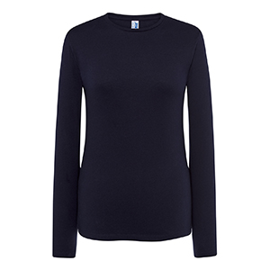 Maglia personalizzata da donna maniche lunghe in cotone 145gr JHK REGULAR LADY LONG SLEEVES TSRLCMFLS - Blu Navy