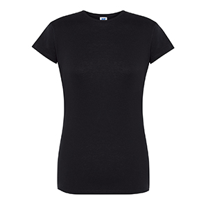 T-shirt promozionale da donna in cotone 145gr JHK REGULAR LADY TSRLCMF - Nero