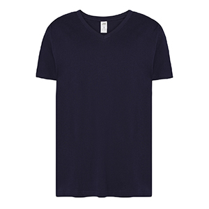 Maglietta personalizzabile uomo con scollo a V in cotone 160gr JHK URBAN V-NECK TSUAPICO - Blu Navy