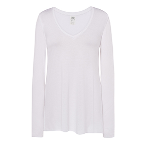 T-shirt personalizzabile da donna bianca in cotone-viscosa 120gr JHK PAPUA TSULPAPLS-B - Bianco