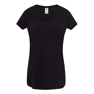 T-Shirt personalizzabile da donna in cotone slub 120gr JHK SLUB TSULSLB - Nero