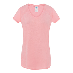 T-Shirt personalizzabile da donna in cotone slub 120gr JHK SLUB TSULSLB - Rosa Neon