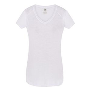 T-Shirt personalizzabile da donna in cotone slub 120gr JHK SLUB TSULSLB - Bianco
