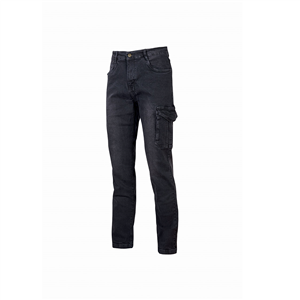 Jeans cargo da lavoro in tessuto elasticizzato TOMMI linea EXCITING U-Power  U-EX244 - BLACK CARBON