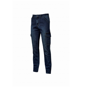 Jeans cargo da lavoro in tessuto elasticizzato TOMMI linea EXCITING U-Power  U-EX244 - DEEP BLUE