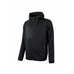 Felpa da lavoro full-zip con interno in pile RAINBOW linea ENJOY U-Power  U-EY174 - BLACK CARBON