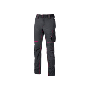 Pantalone da lavoro da donna WORLD LADY linea FUTURE U-Power  U-FU189L - GREY - FUCSIA