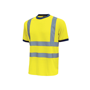 T-Shirt da lavoro con strisce riflettenti GLITTER linea HIGHLIGHT U-Power  U-HL197 - YELLOW FLUO