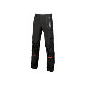 Pantalone da lavoro in Soft Shell stretch PIT linea U-SUPREMACY U-Power U-SY008 - BLACK CARBON