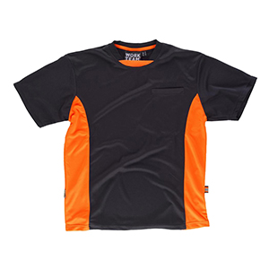 T-shirt da lavoro WORKTEAM WF1616 - Nero - Arancio