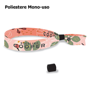 Braccialetti monouso in tessuto personalizzati FullCustom  ZG20221 - Bianco