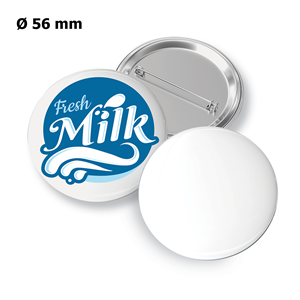 Pin badge personalizzate in latta tonde 56 mm ZG20330 - Bianco