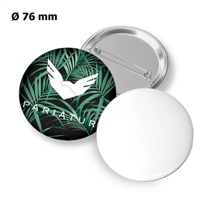 Spille in latta pins personalizzate tonde 76 mm ZG20360 - Bianco