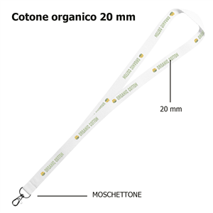 Lacci da collo personalizzati in cotone organico 20mm ZG24100 - Versione base