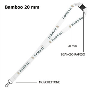 Lanyard in bamboo personalizzati 20mm ZG24200S - Con sgancio rapido
