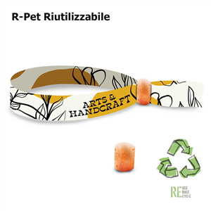 Braccialetti in rpet personalizzati con anello in bamboo   ZG24220 - R-PET