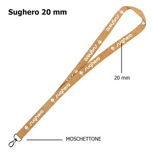 Lacci da collo personalizzati in sughero 20mm ZG24300 - Versione base