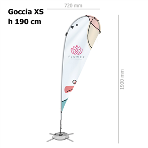 Bandiera GOCCIA XS personalizzata con struttura | 72X190cm ZP20100 - Goccia