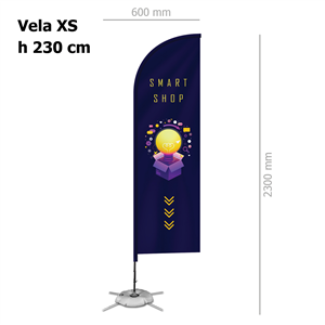 Bandiera VELA XS personalizzata con struttura | 60X230cm ZP20101 - Vela