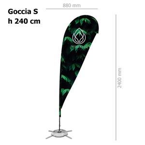 Bandiera GOCCIA S personalizzata con struttura | 88x240cm ZP20110 - Goccia